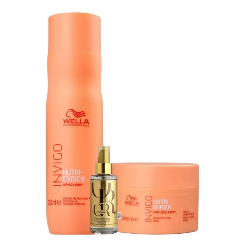 Kit Wella Nutrienrich Shampoo+Máscara+Oil Reflections 30ml