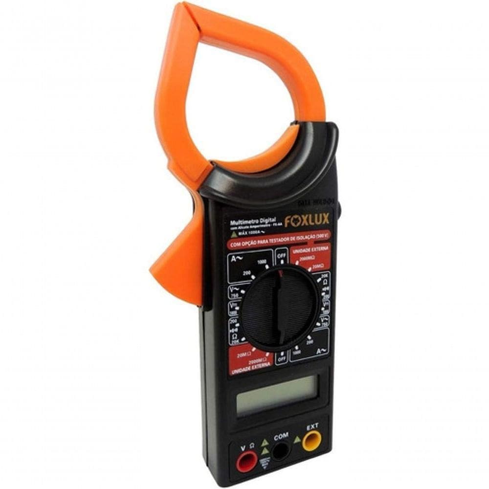 Alicate Amperímetro Com Multímetro Digital Foxlux