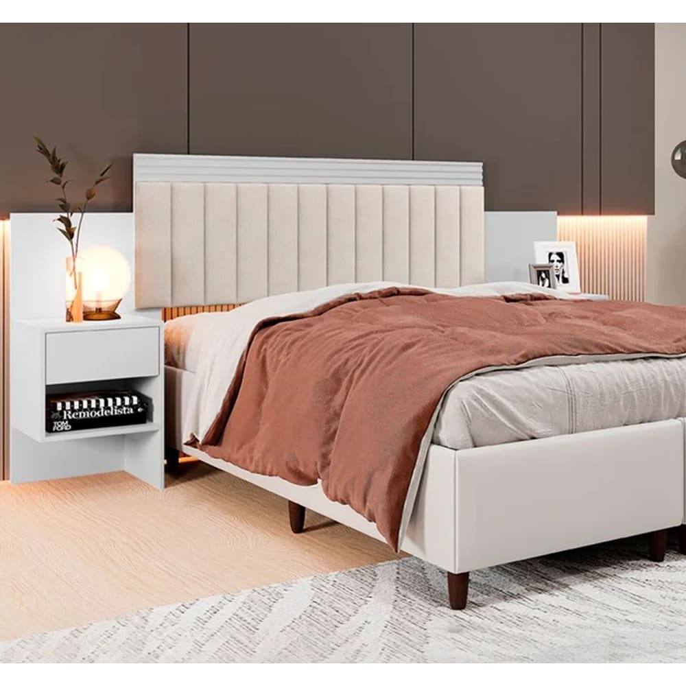 Cabeceira Estofada Extensiva Master Branco - Benetil