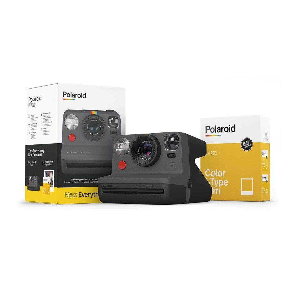 Câmera Polaroid Originals Now I-Type com pacote de filme preto