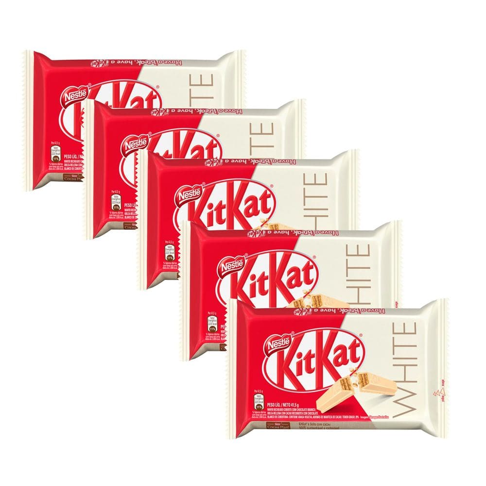 Kit 5 Chocolate Nestlé Kit Kat White 41,5g