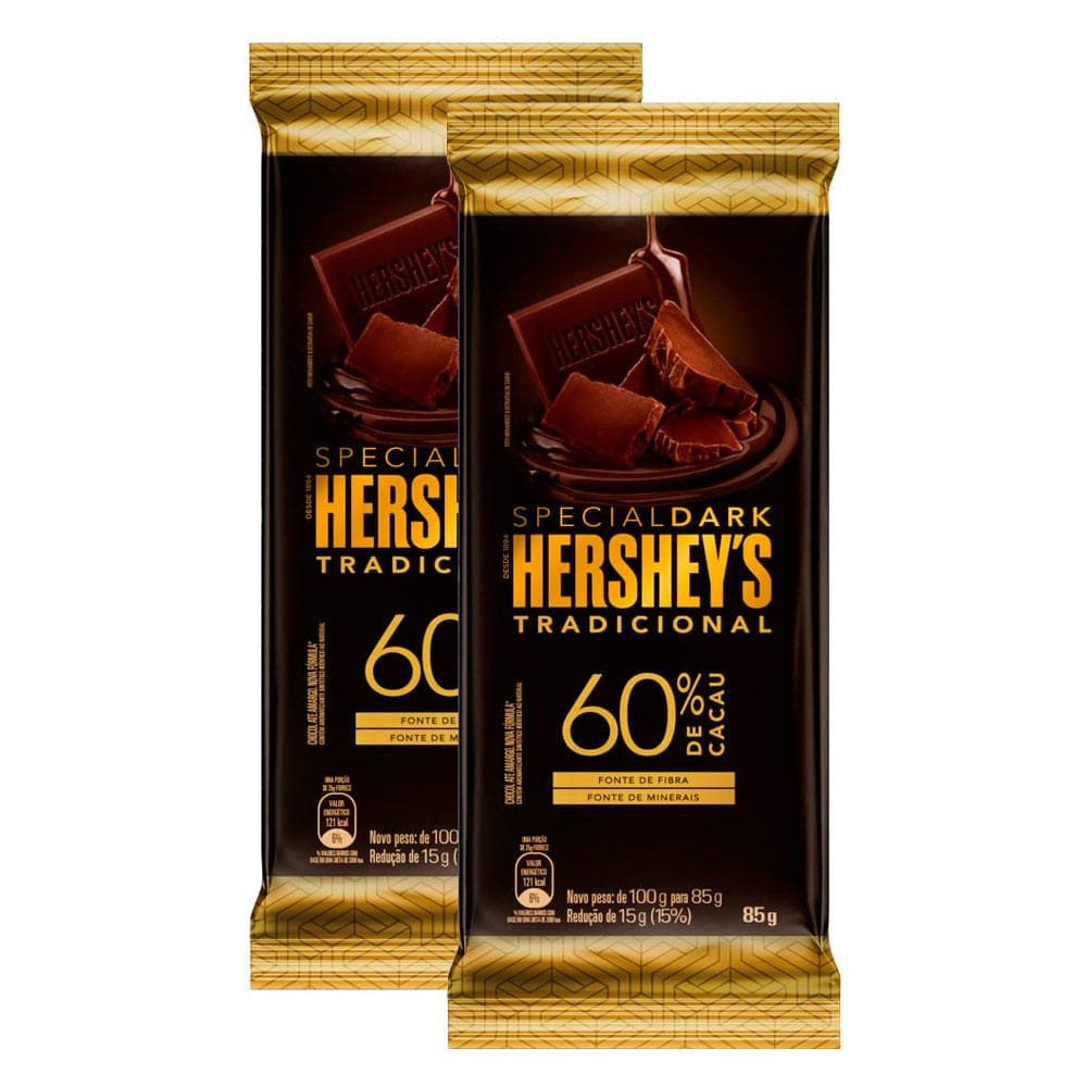 Kit 2 Chocolate Hershey`s Special Dark Tradicional 85g