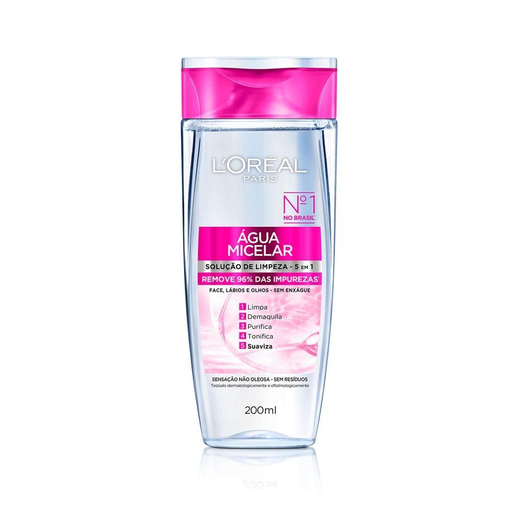 Água Micelar L`oréal Solução de Limpeza 5 em 1 200ml