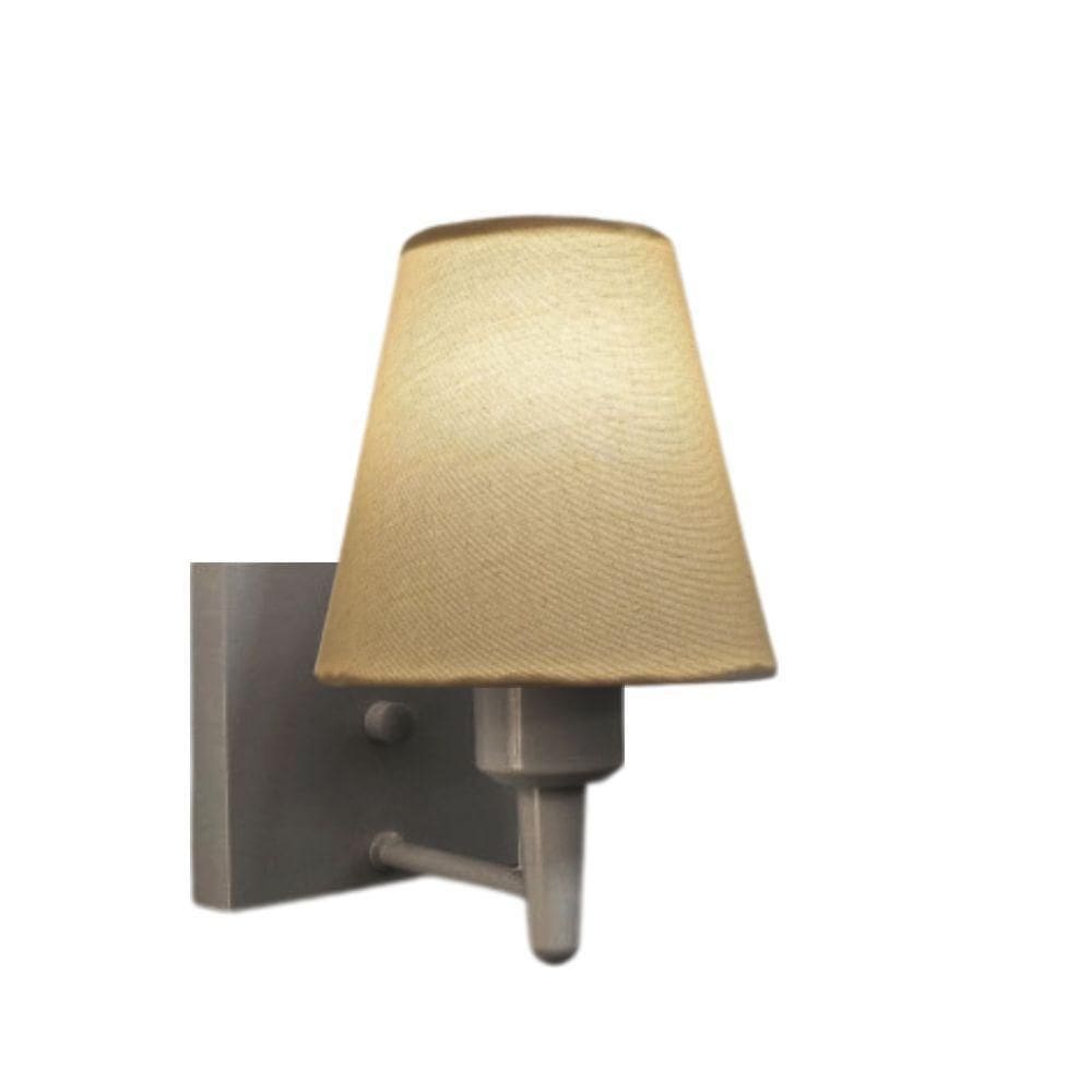 Arandela Quadrada Md-2034 Cinza Cúpula Em Tecido Cone Algodão Crú - Bivolt