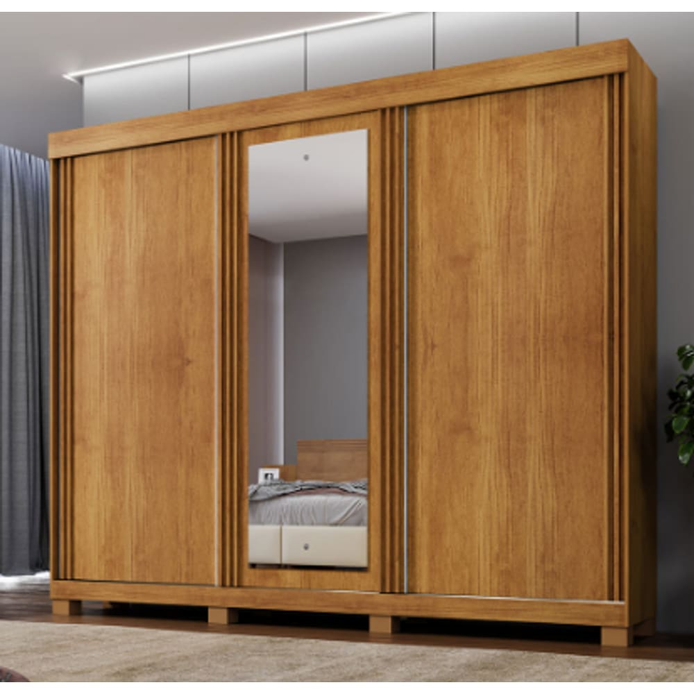 Guarda Roupa Siena 3 Portas de Correr Benetil Móveis - Cinamomo