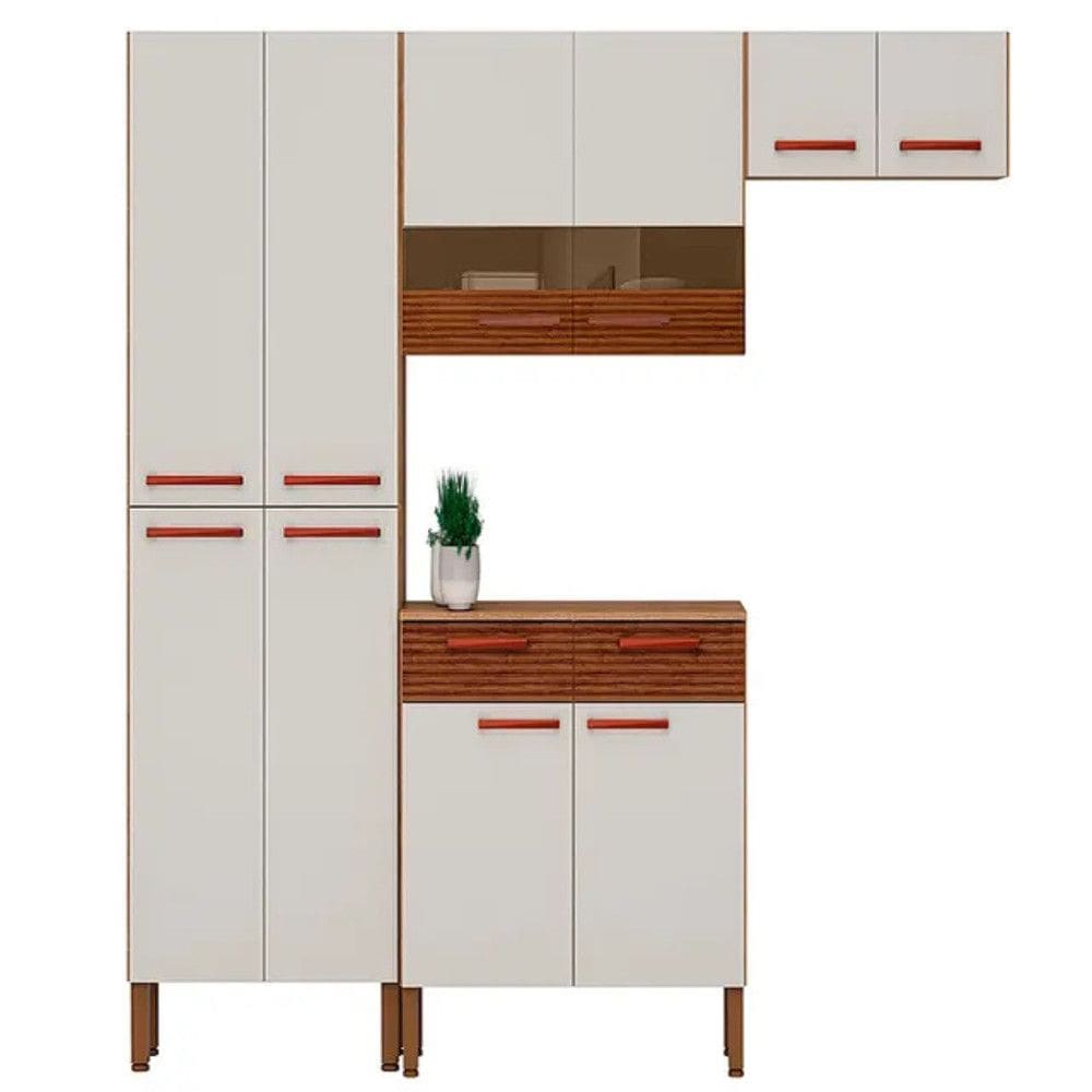 Cozinha Modulada com Balcão 4 Peças 10 Portas em MDP Nala Kits Paraná
