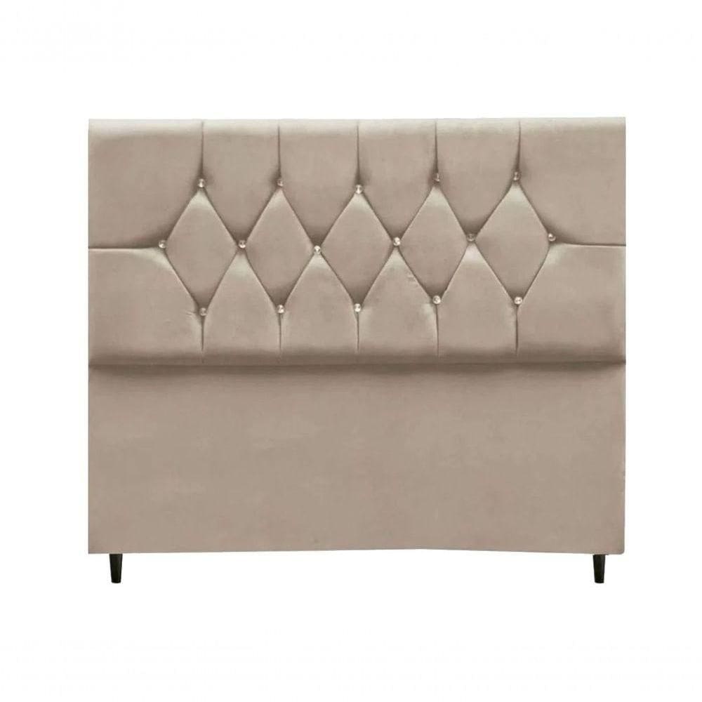 Cabeceira Estofada Cama Box Casal 140cm Geovana - Mhs Bege