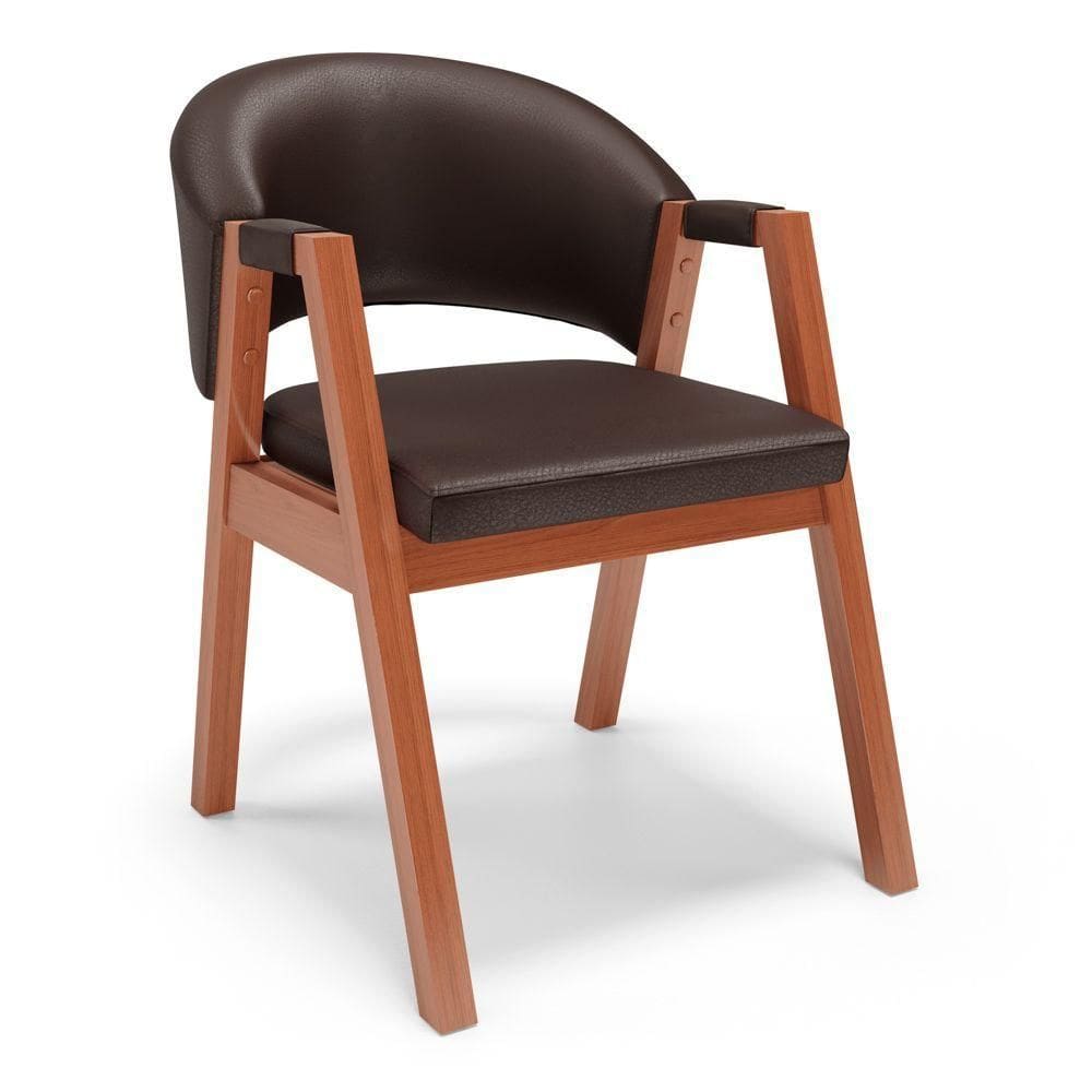 Cadeira De Jantar E Living Anisha Estofada Couríssimo Marrom - Desk Design
