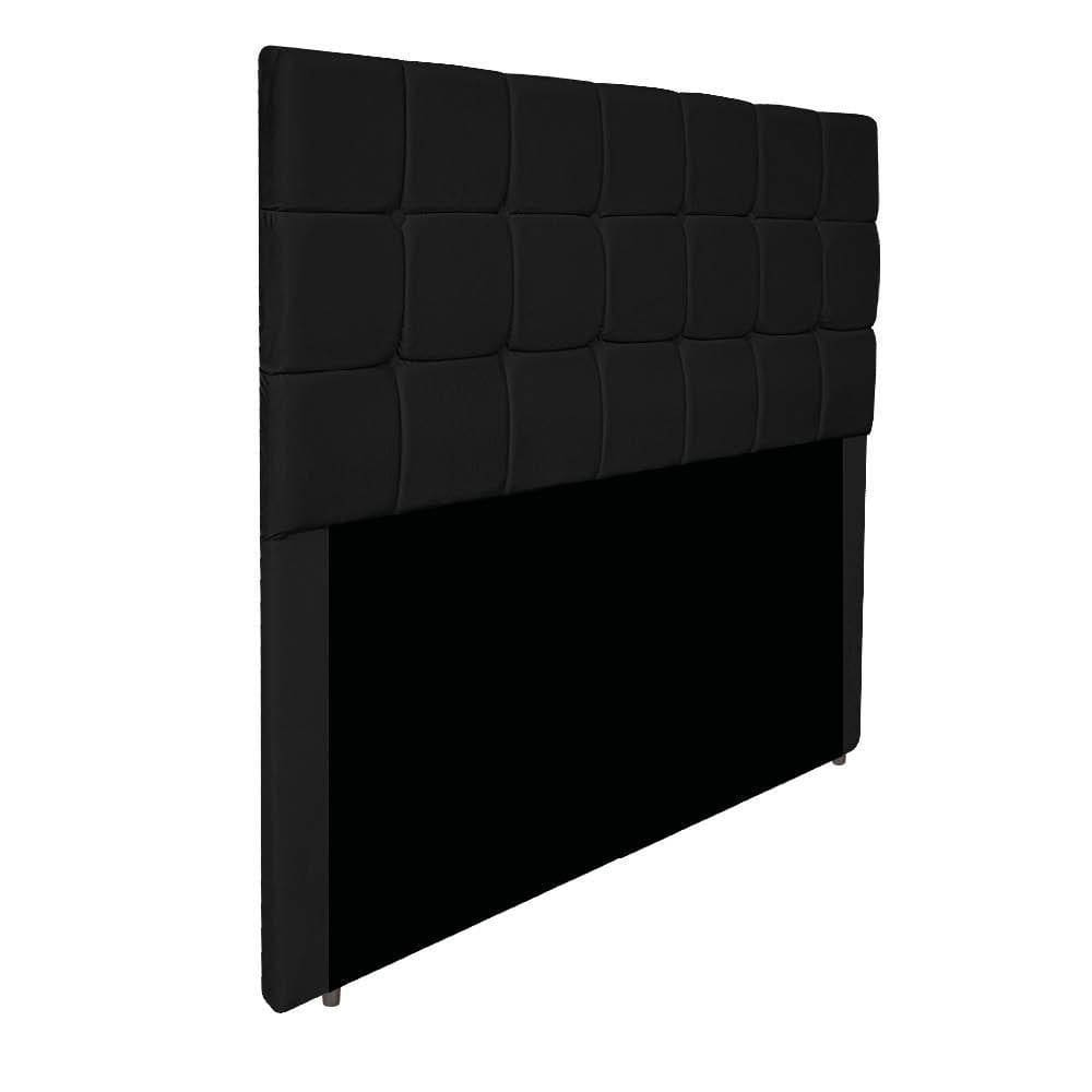Cabeceira Estofada Manchester 160 Cm Queen Size Suede - Doce Sonho Móveis Cor Preto