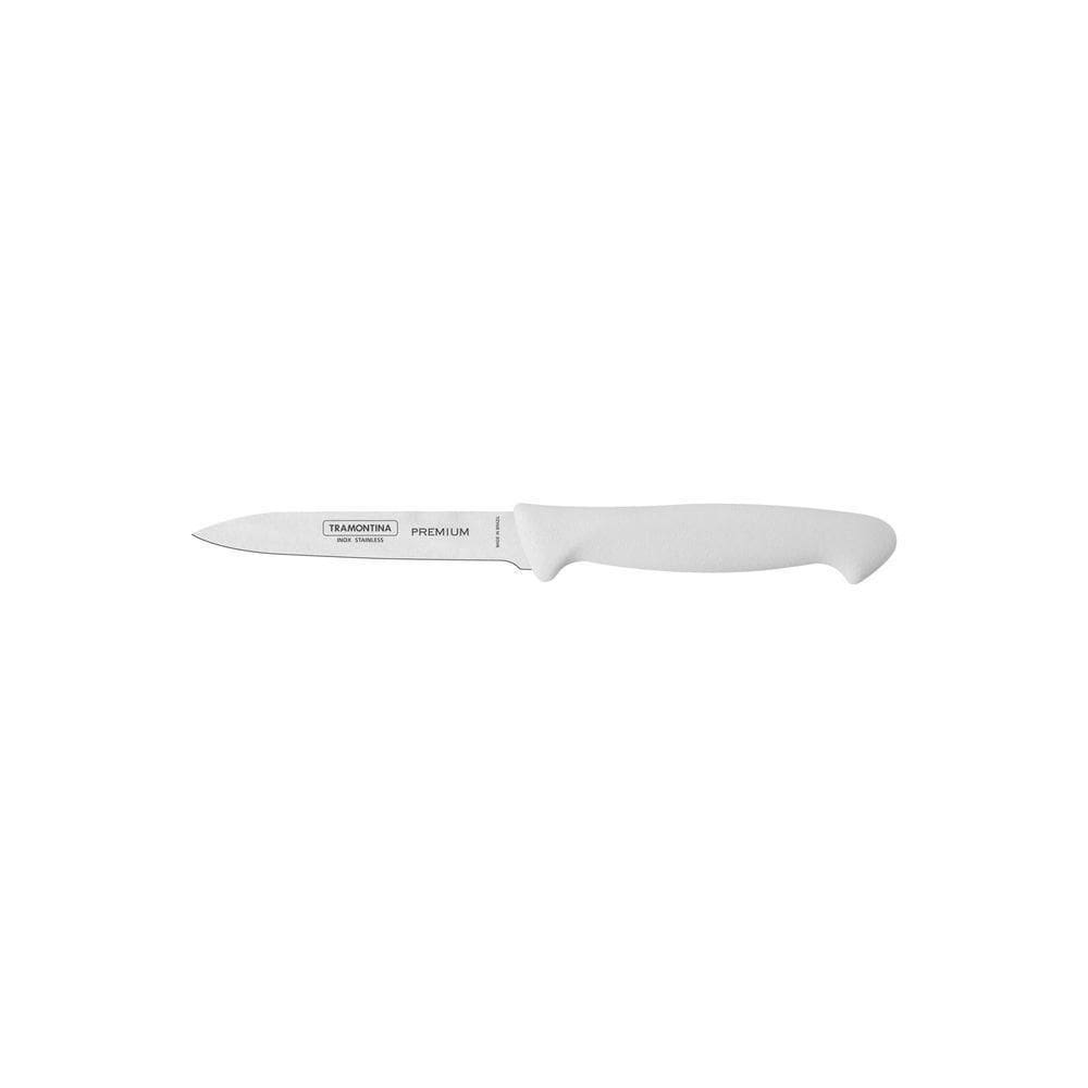 Faca Para Frutas E Legumes Premium Em Aço Inox E Cabo De Polipropileno Branco 4”