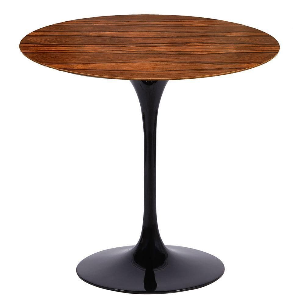 Mesa Saarinen Redonda Pau Ferro 90cm - Base Preta
