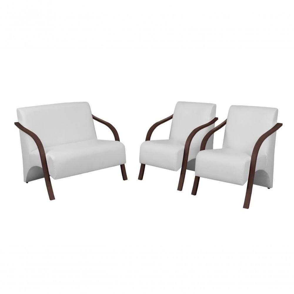 Conjunto Vênus Braço Madeira D Salla Courino Branco