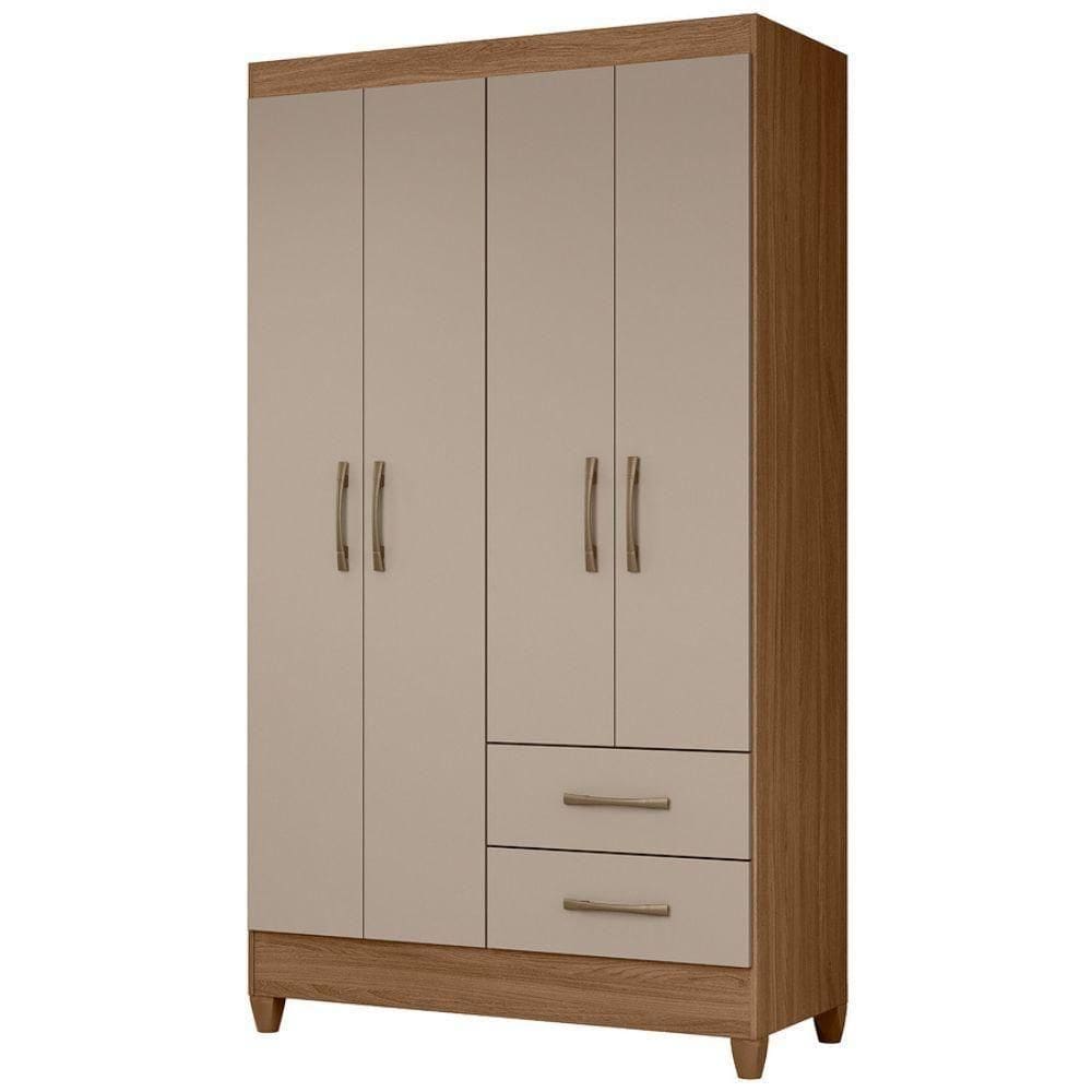 Guarda Roupa Solteiro Chile 4p 103 Cm Carvalho Fendi Moval