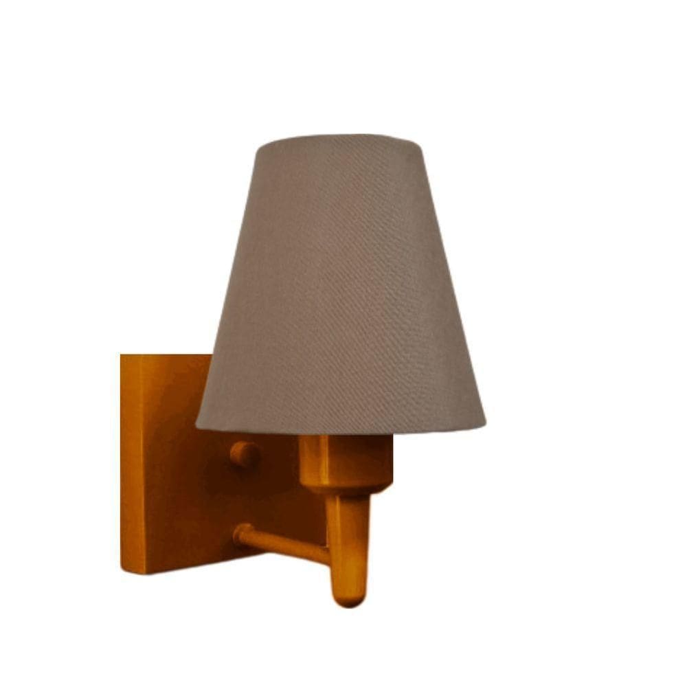 Arandela Quadrada Md-2034 Cobre Cúpula Em Tecido Cone Caqui - Bivolt
