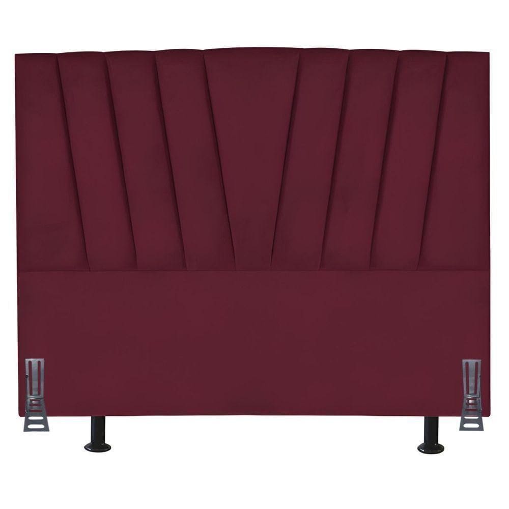 Cabeceira Cama Solteirão 100 Cm Ludmilla Em Suede Com Frame Cor:bordo