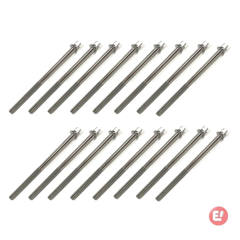 Kit 16 Parafuso Afinação De Bateria 100Mm X 6Mm