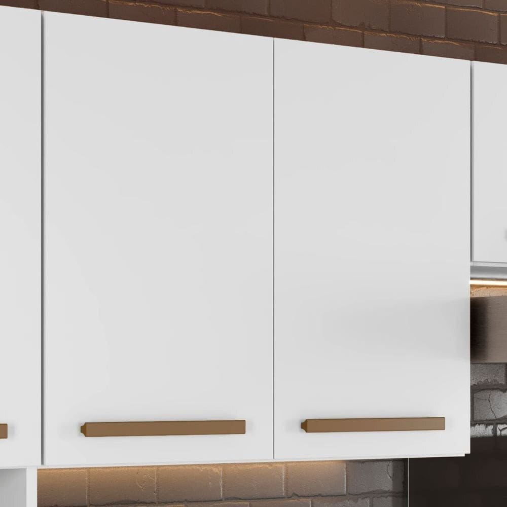 Armário Aéreo para Cozinha 2 Portas Cristal Branco