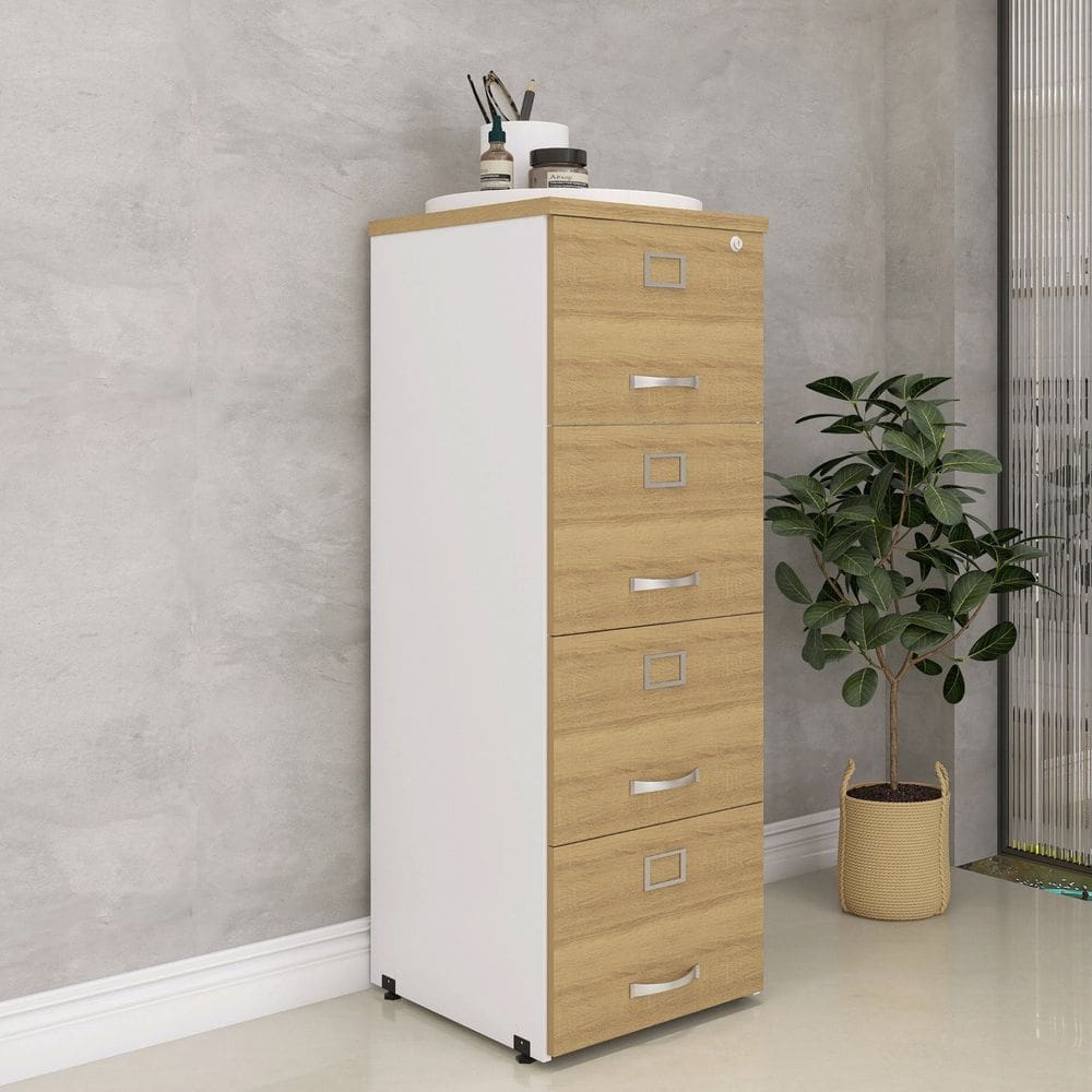 Arquivo Madeira 04 Gavetas Of04gp25 Branco/Samba