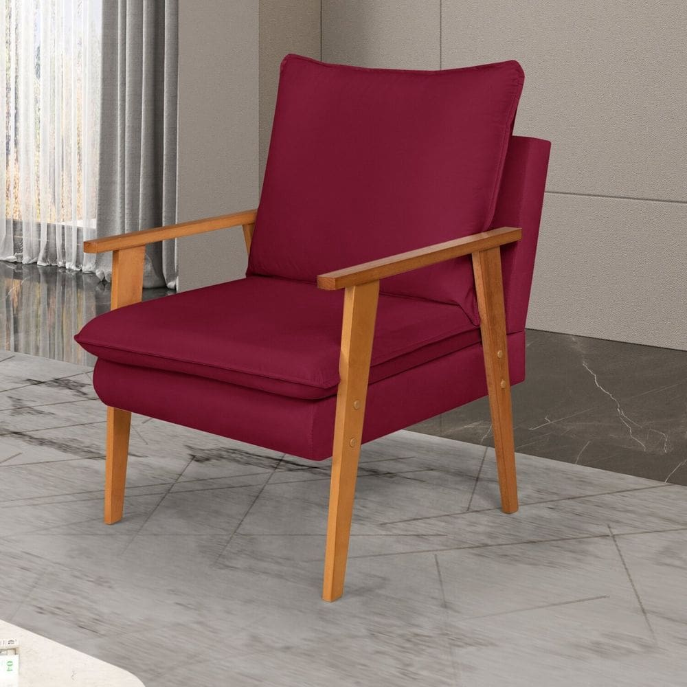 Poltrona Decoratvapara Sala de Estar Efatá Bordô