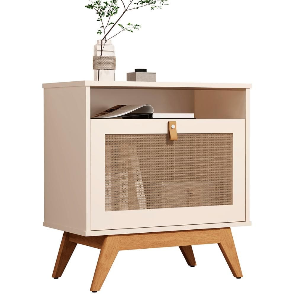 Mesa de Cabeceira Camu-Camu New 1 Porta e Pés Madeira Maciça