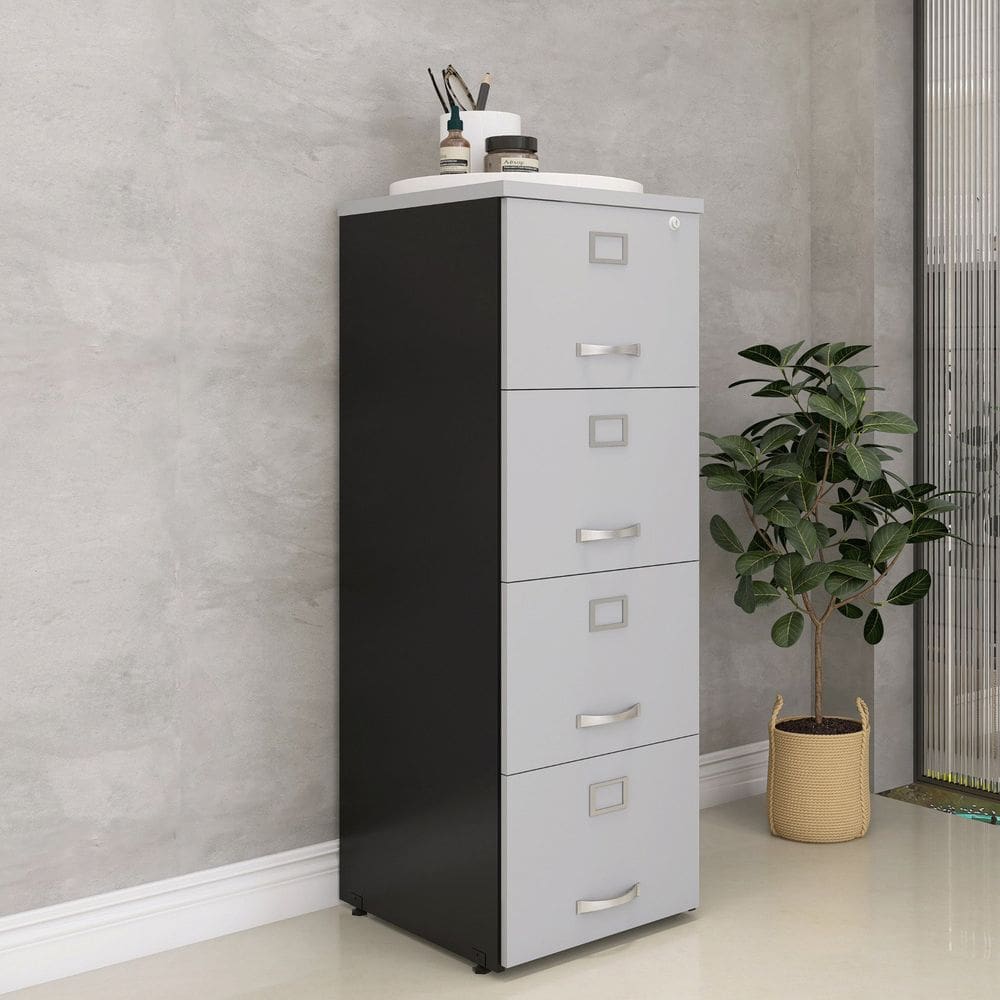 Arquivo de Madeira 4 Gavetas Of04gp25 Preto/Cinza