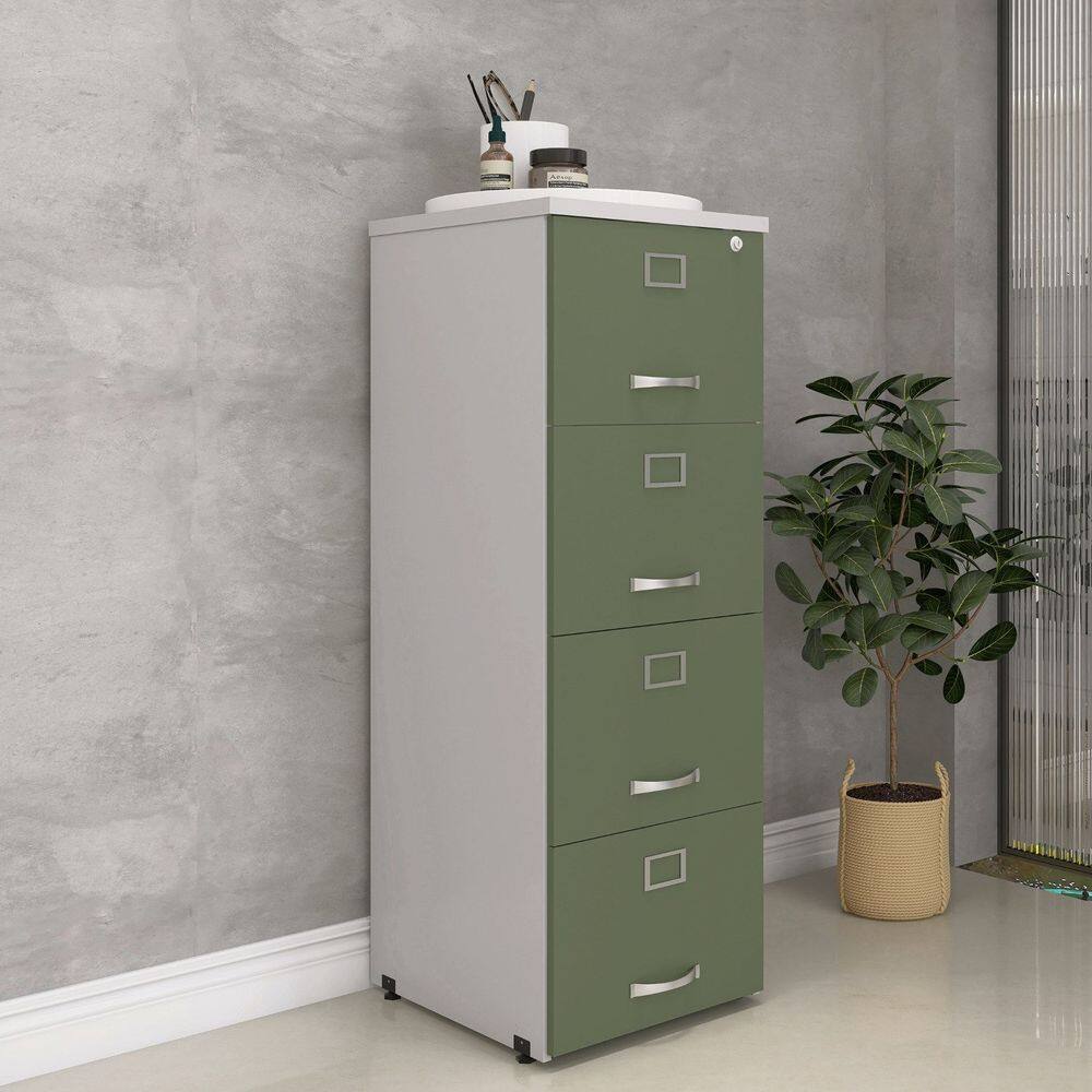 Arquivo Madeira 04 Gavetas Of04gp25 Cinza/Salvia