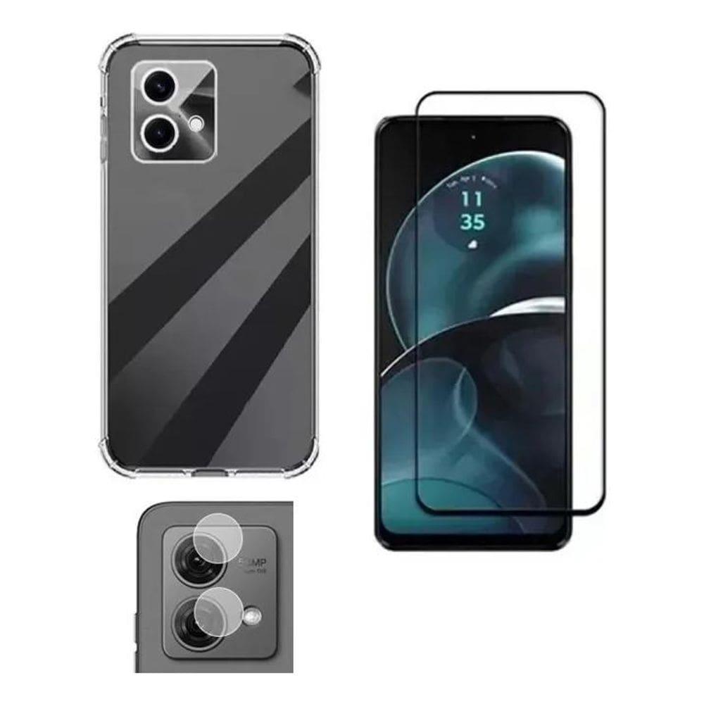3X Kit Capa Capinha + Pelicula 3D + P Camera Para Moto G84 5