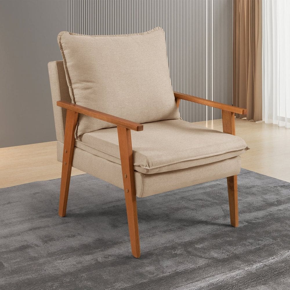 Poltrona Decoratva para Sala de Estar Efatá Cappuccino