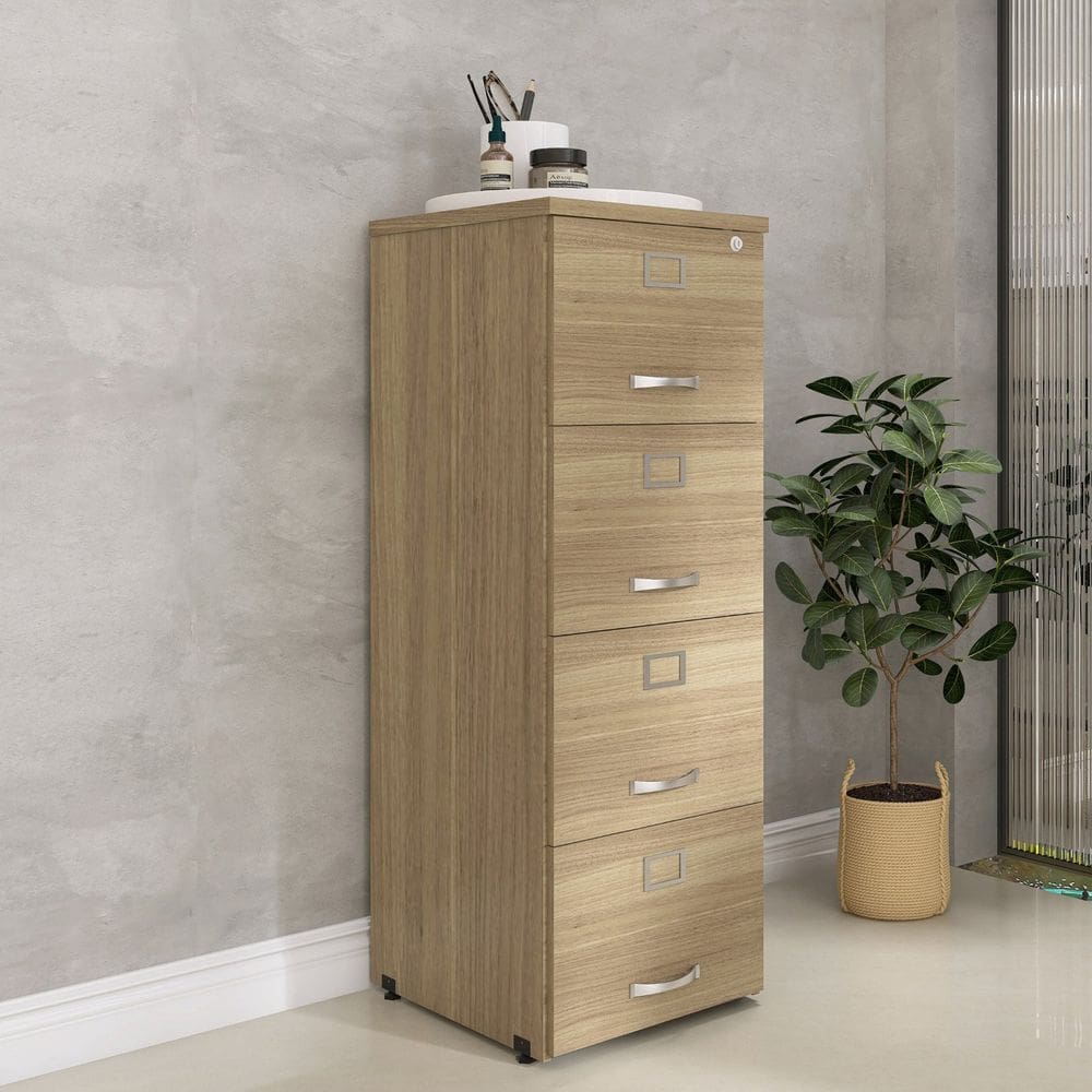 Arquivo de Madeira 4 Gavetas Of04gp25 Noce Natualle