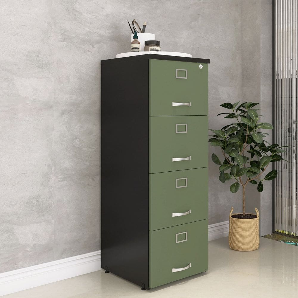 Arquivo de Madeira 4 Gavetas Of04gp25 Preto/Salvia