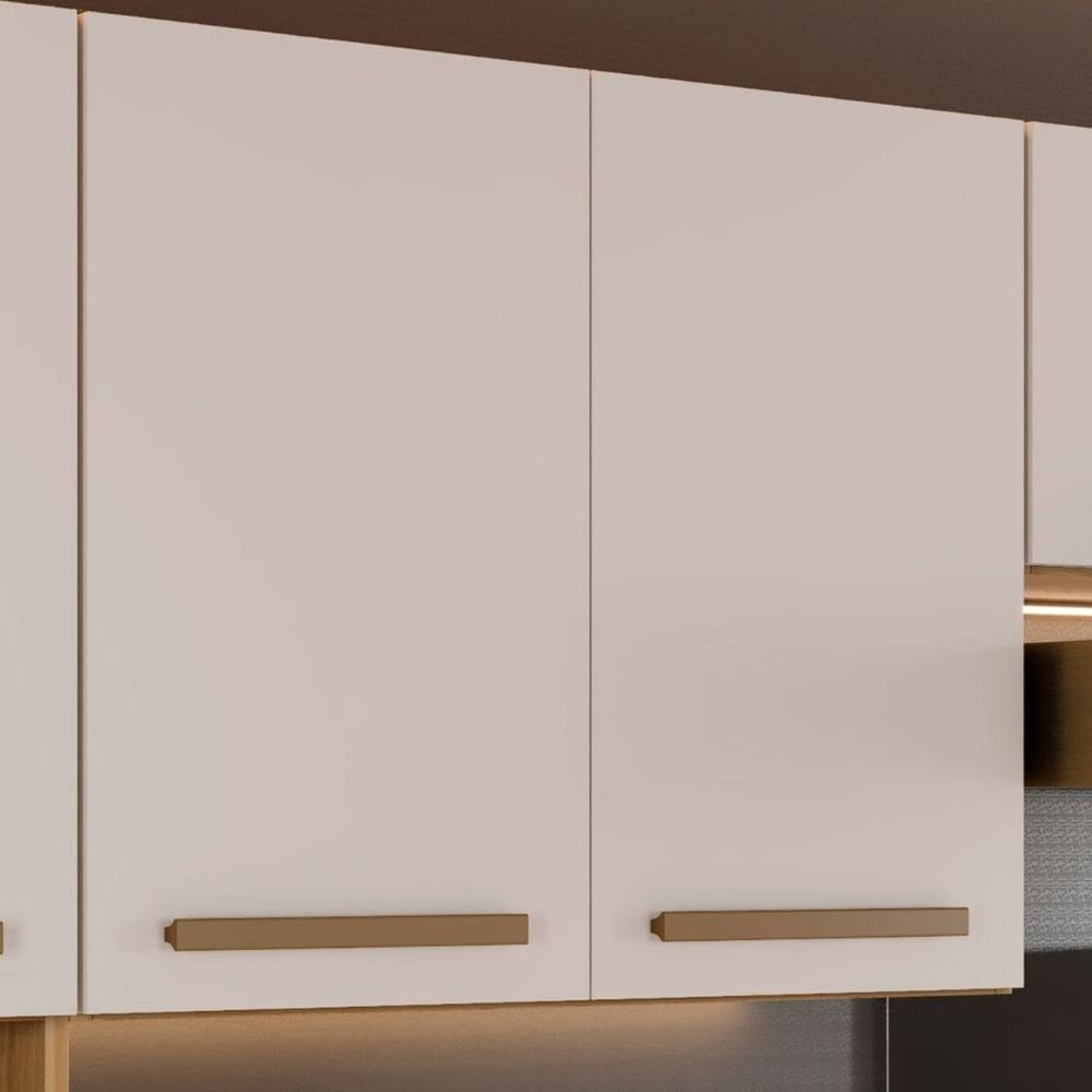 Armário Aéreo para Cozinha 2 Portas Cristal Cinamomo/Off White