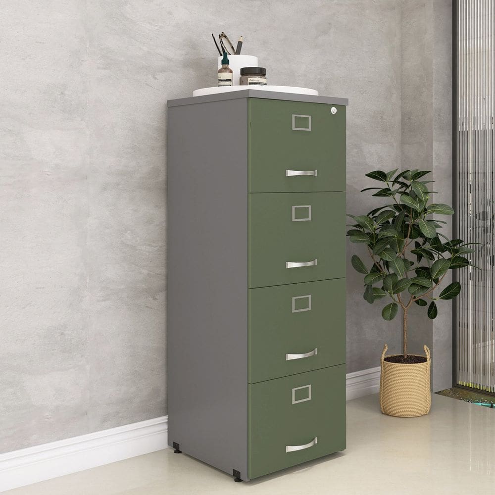 Arquivo Madeira 04 Gavetas Of04gp25 Grafito/Salvia