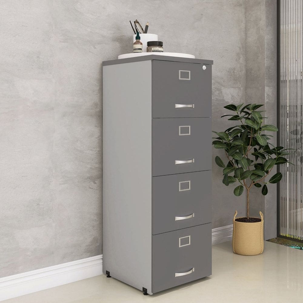 Arquivo de Madeira 4 Gavetas Of04gp25 Cinza/Grafito