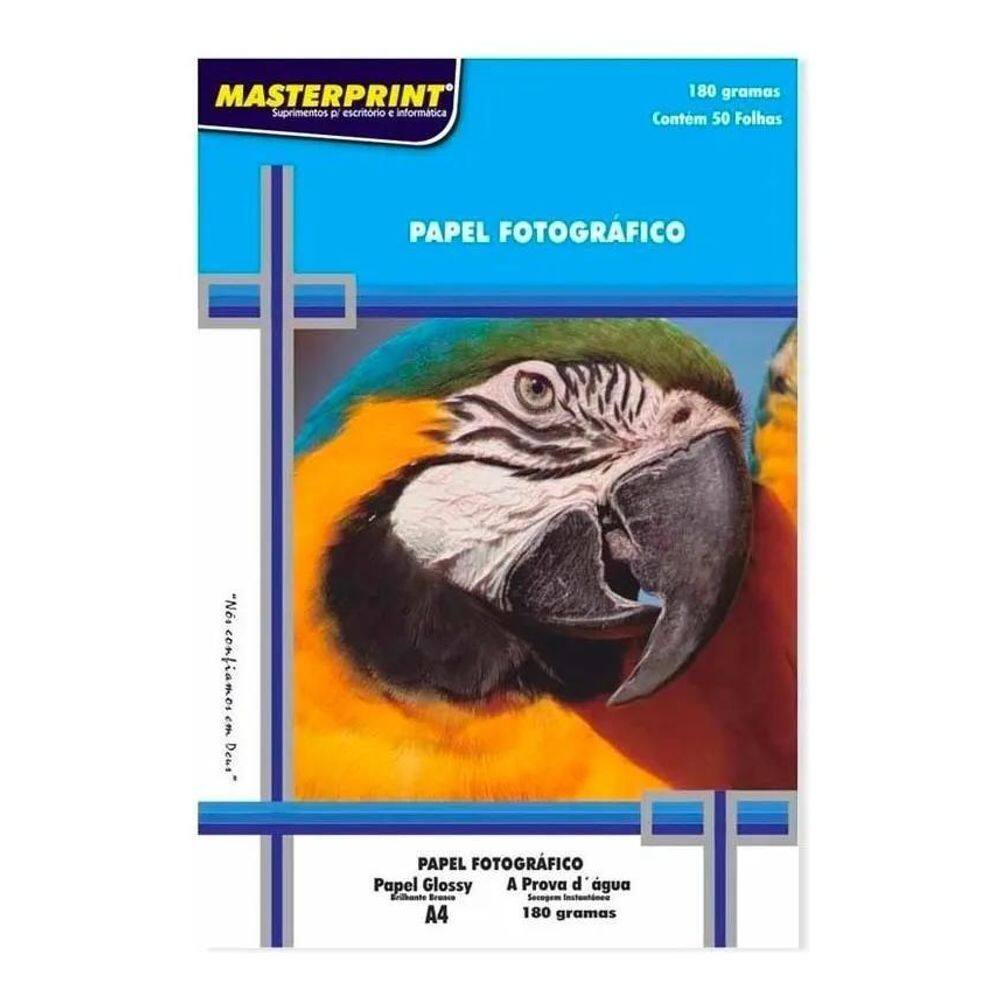 3X Papel Fotográfico Foto 180G Masterprint A4 Glossy 100 Fol