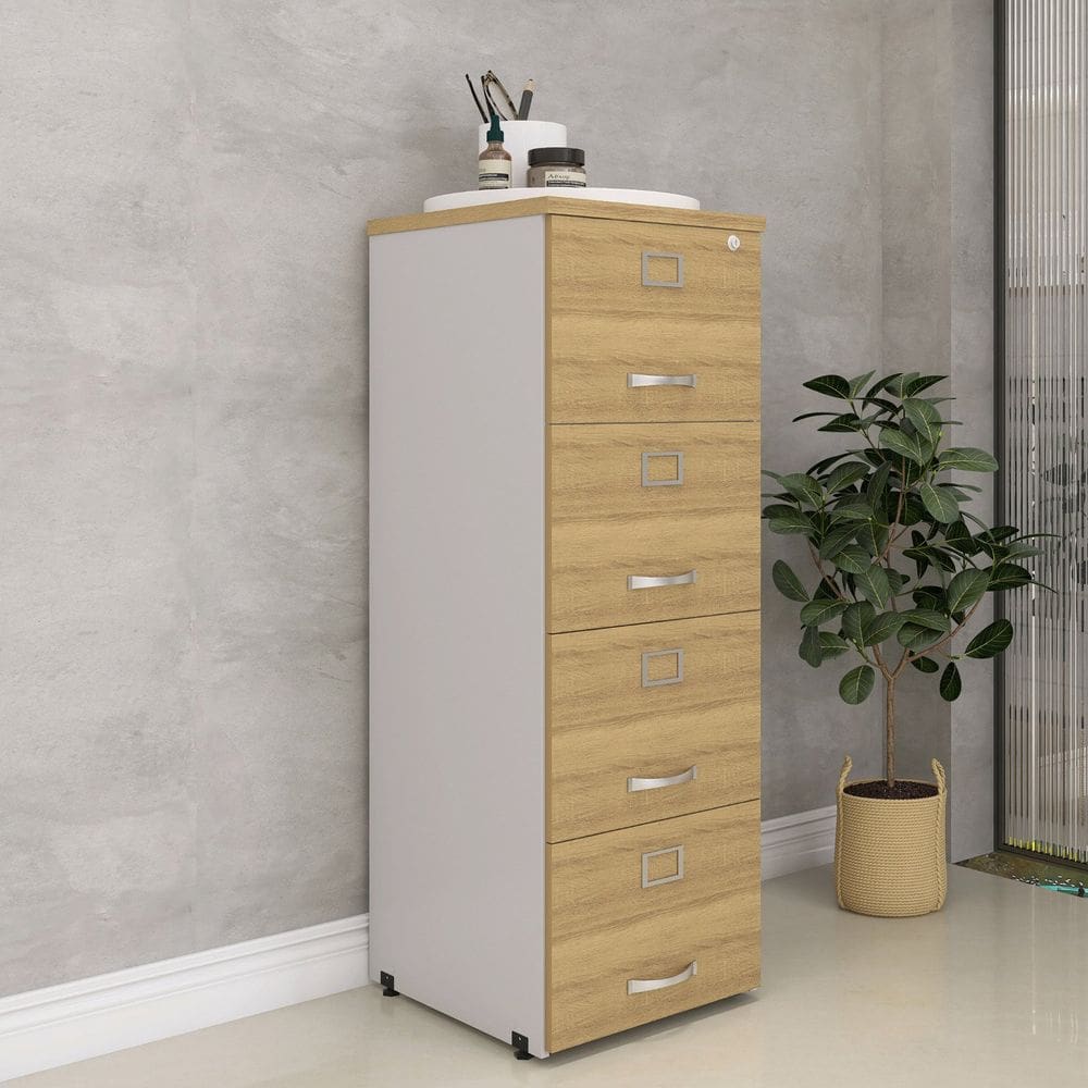 Arquivo de Madeira 4 Gavetas Of04gp25 Cinza/Samba