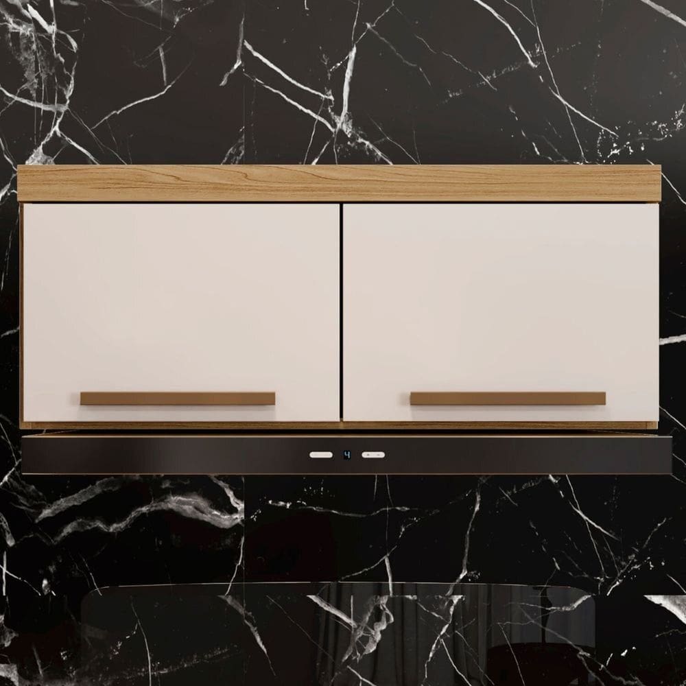 Armário Aéreo para Cozinha 2 Portas Granada Cinamomo/Off White