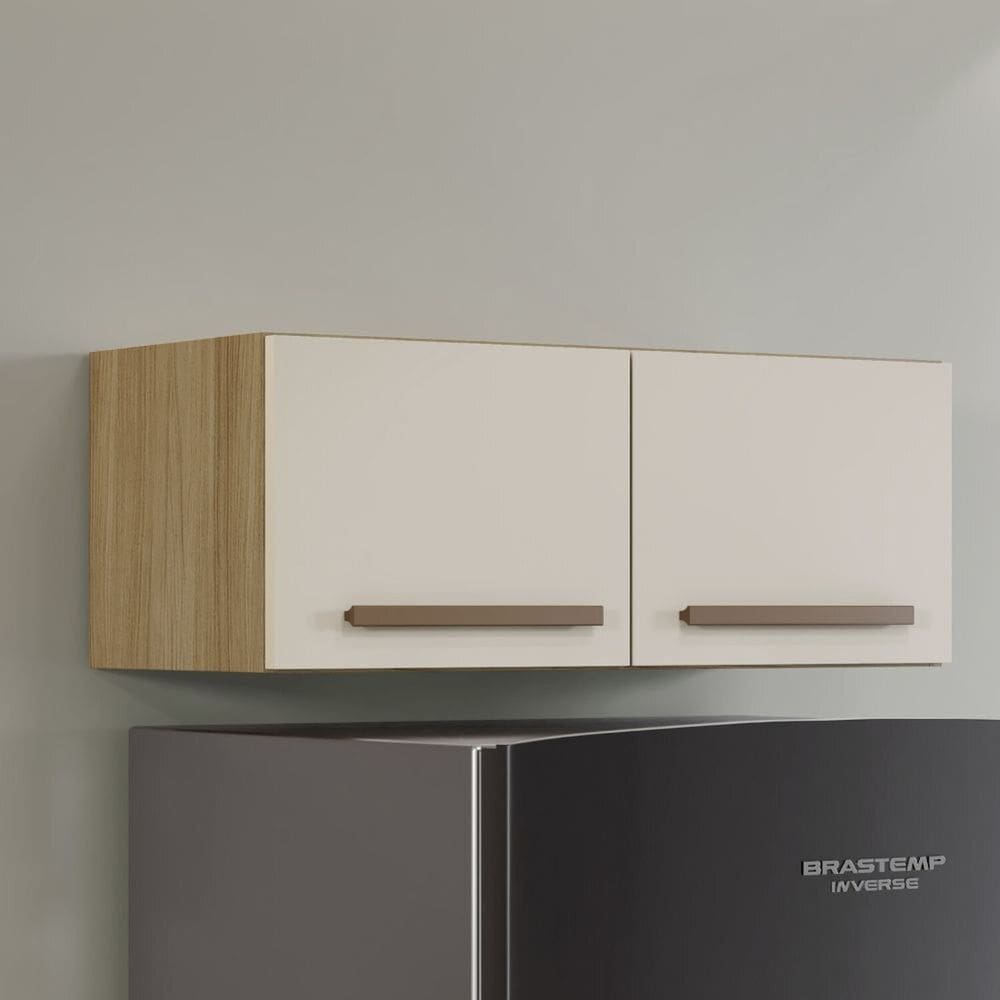 Armário Aéreo para Cozinha 2 Portas Turqueza Cinamomo/Off White