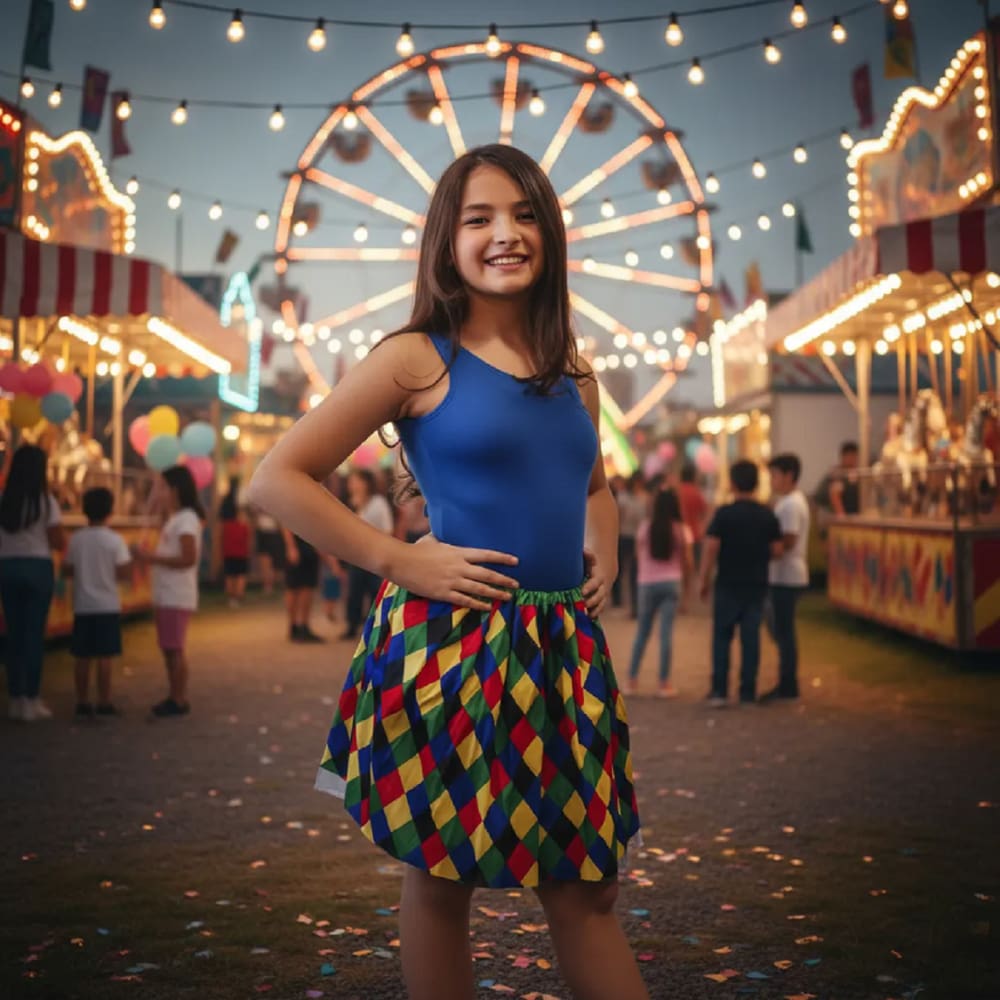 Adereço Fantasia Saia De Palhaça Feminina Adulta 40 Cm Circo Festas