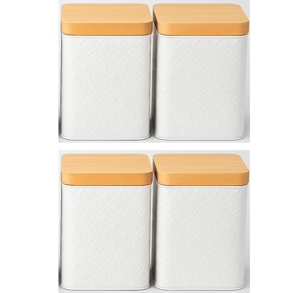 Kit 4 Potes Organizador De Cozinha Conjunto Porta Mantimento