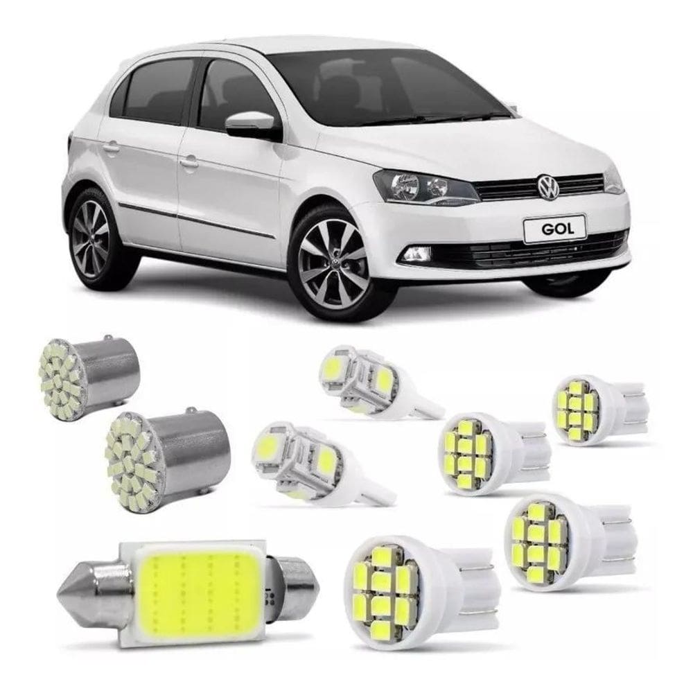 3X Kit Lampadas Led Gol Voyage G4 G5 G6 Teto Placa Ré Farole