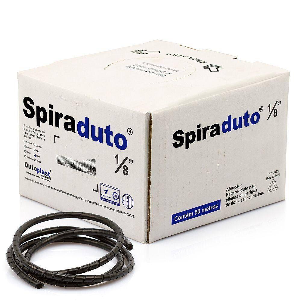 Organizador De Fios E Cabos Spiraduto 1/8 Preto - 35 Mt
