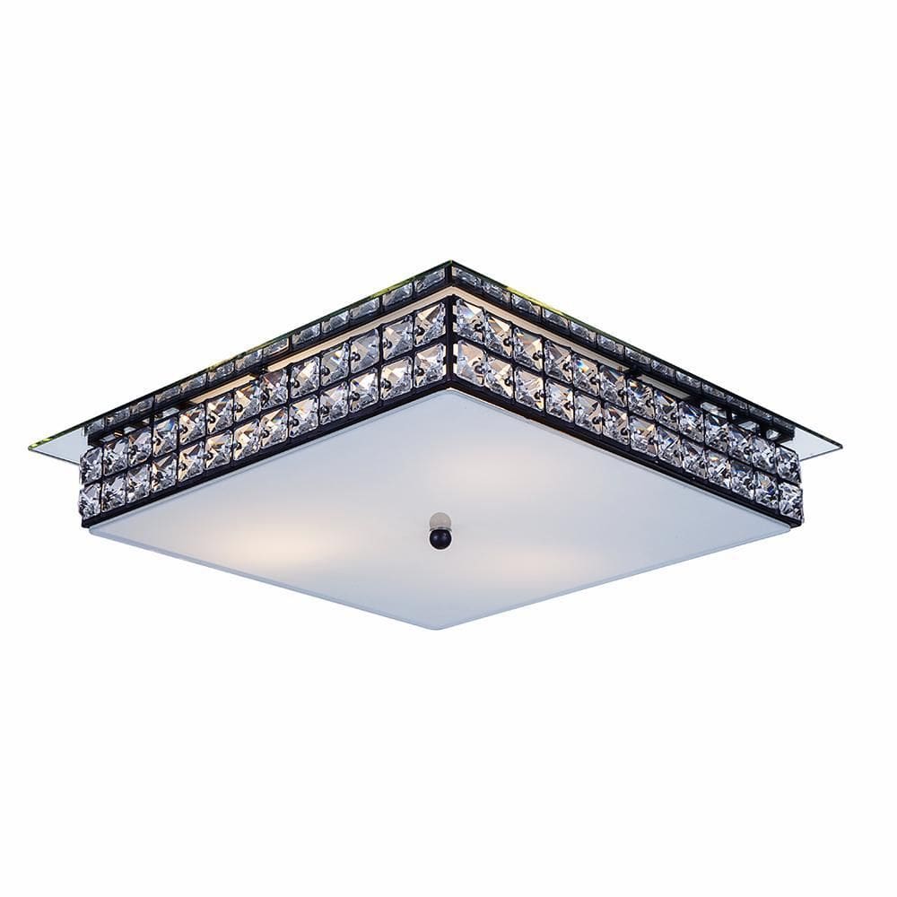 Luminária Teto Plafon Sobrepor Quadrado Cristal