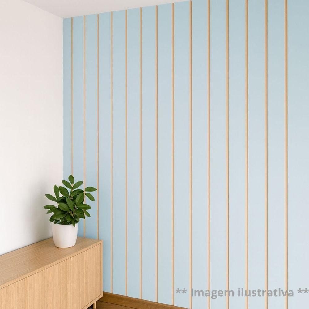 Painel Ripado Parede Versátil Kit 50 Placas Mdf 45 X 11 Cm Azul