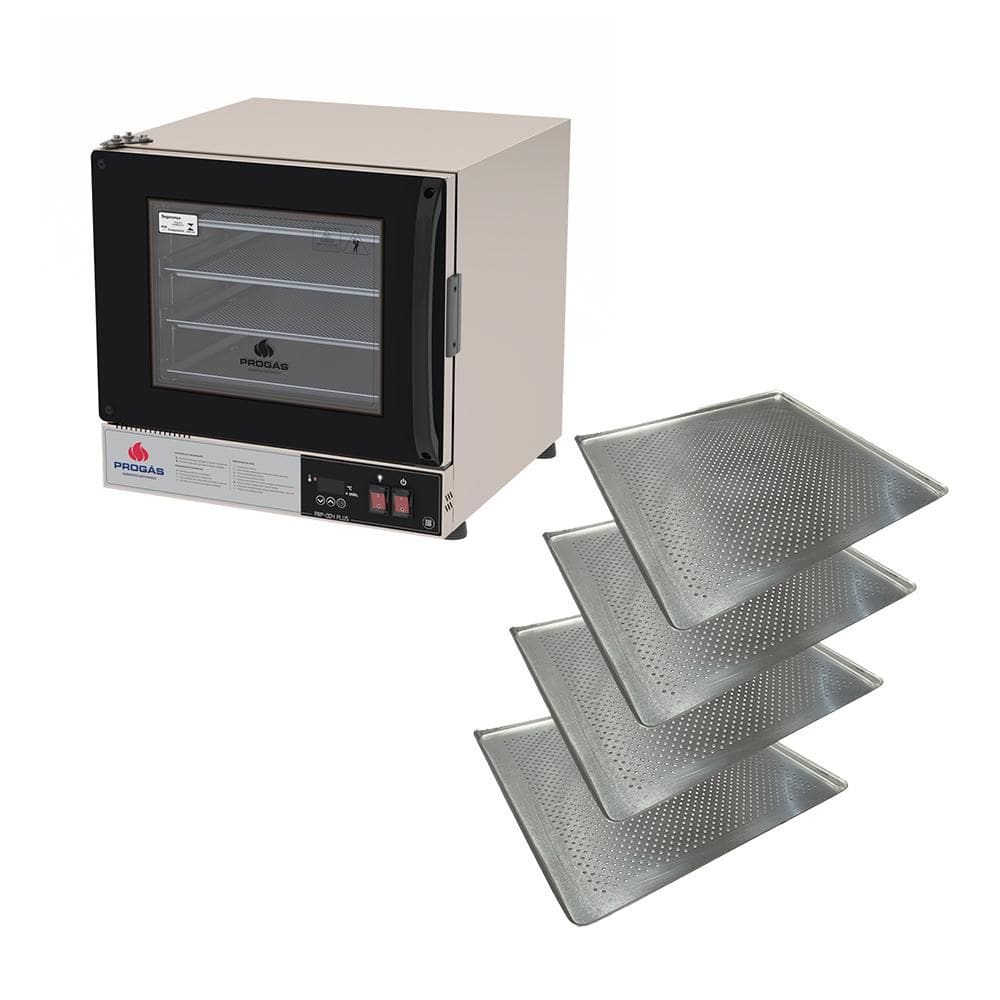 Forno Turbo Prp-004 Plus 220v Preto Progás + 4 Assadeiras Cimapi