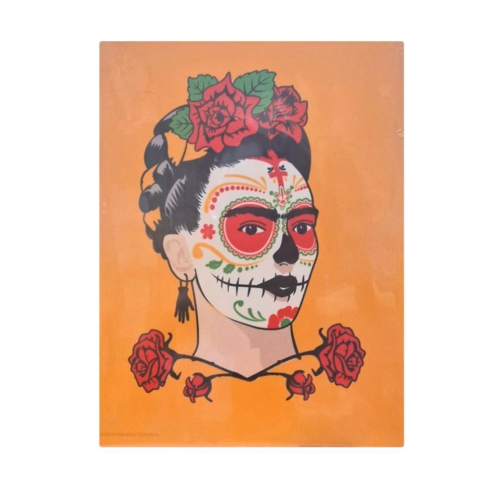 Placa Metal Fk Face W Flowers Fd Branco 26X20X1Cm 43001