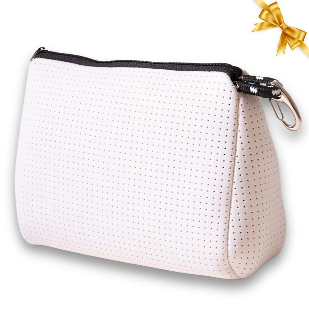 Bolsa de maquiagem POUPS Grande Impermeável Neoprene Branca