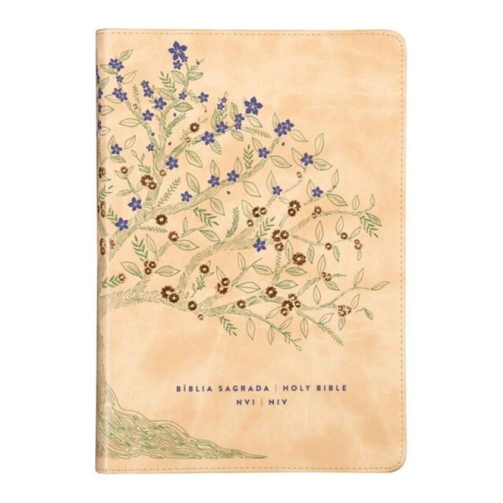 Bíblia Bilíngue Nvi/Niv, Português/Inglês, Couro-Soft, Bege, Leitura Perfeita