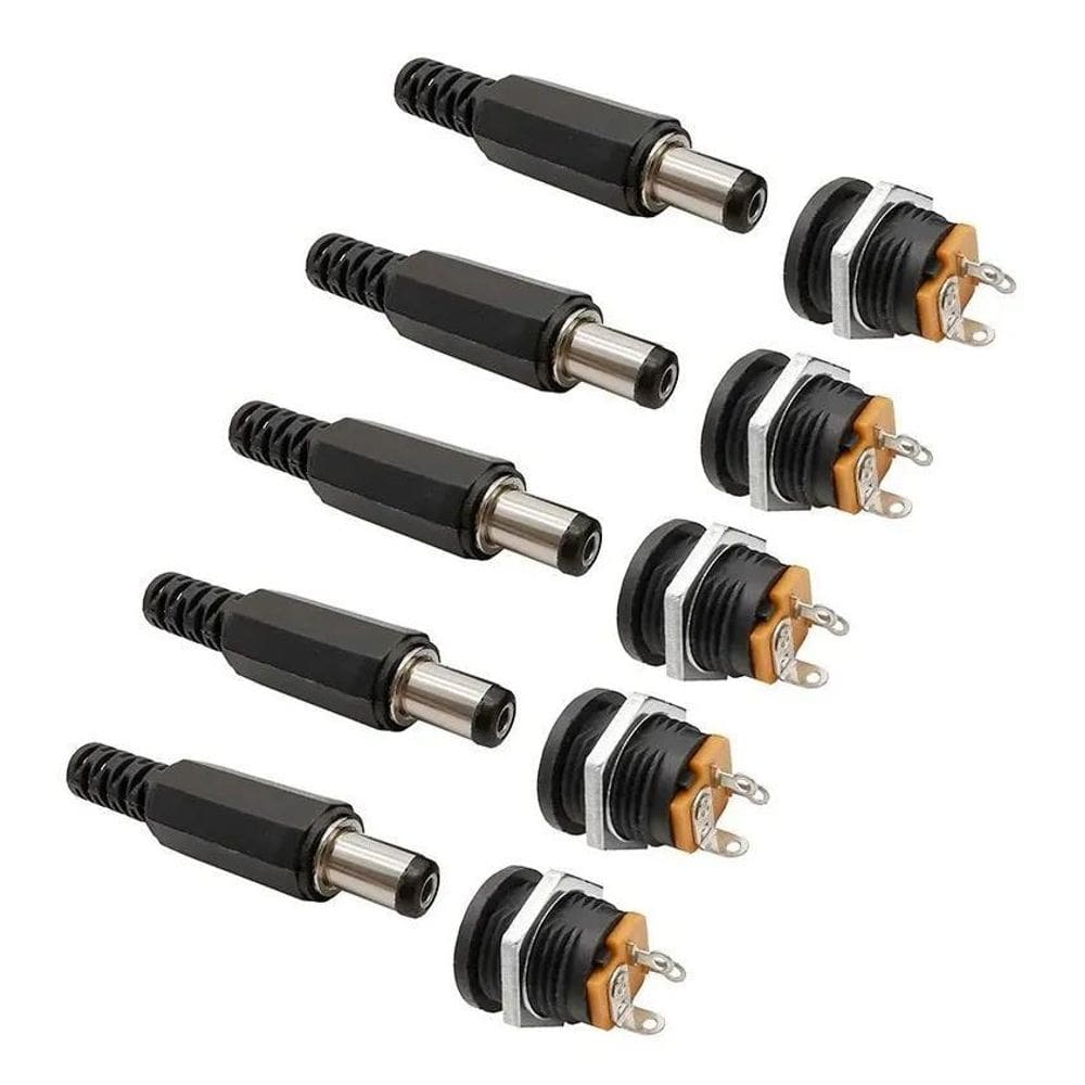 3X 5 Conector Dc Jack Fêmea Pino Painel Rosca E 5 Plug P4 Ma