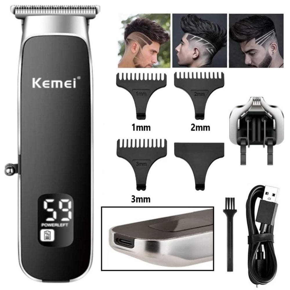 Maquina Km-1893 Digital Display Usb Rechargeable Electrico