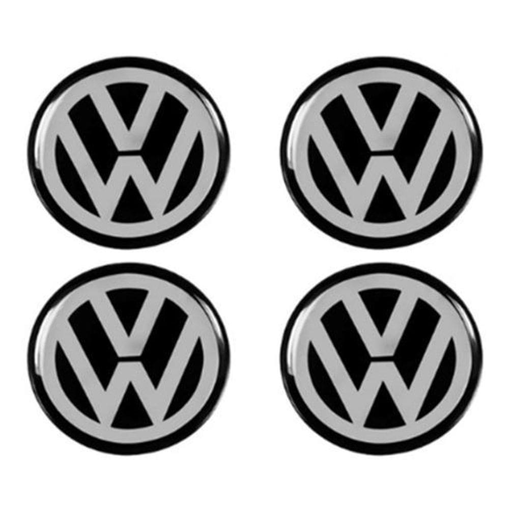 Kit 04 Emblema Adesivo Calota Roda Resinado 48Mm Vw Saveiro